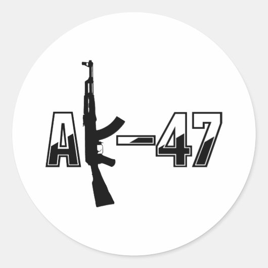 AK-47 AKM Aanvalsgeweer Logo Ronde Sticker (Voorkant)