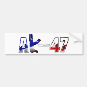 AK-47 AKM Aanvalsgeweer Logo Rood Wit en Blauw.pn Bumpersticker