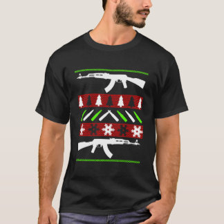 AK 47 Geweer Lelijke Kersttrui Funny Pistool Lang T-shirt