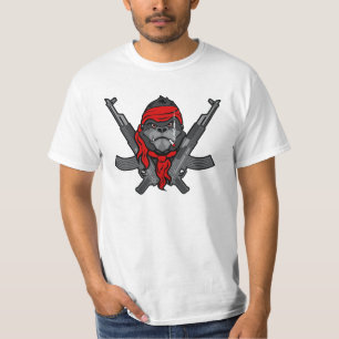 AK-47 Gorilla-cartoon van de rebellenstrijder T-shirt