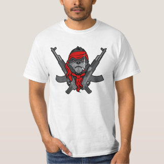 AK-47 Gorilla-cartoon van de rebellenstrijder T-shirt