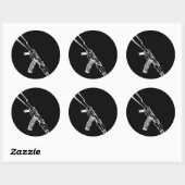 AK-47 Kalashnikov AK47 Geweer Eigenaar Ronde Sticker (Vel)