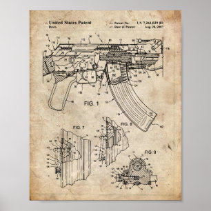 Ak-47 Poster de brevet de verrouillage de boulon