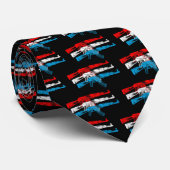 AK 47, rood, wit en blauw Stropdas (Opgerold)