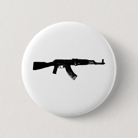 AK-47 Silhouette Ronde Button 5,7 Cm (Voorkant)