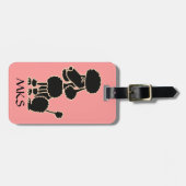 AK- Funny Black Poodle Bagagelabel (Voorkant horizontaal)