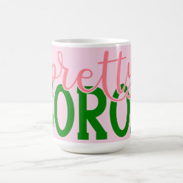 AKA Geïnspireerd roze en groene Soror Koffiemok