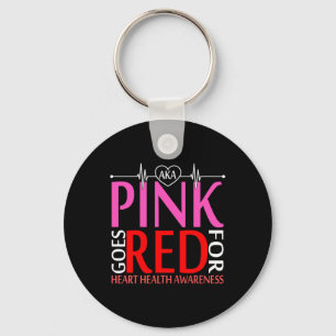 AKA roze gaat rood voor de gezondheid van het hart Sleutelhanger