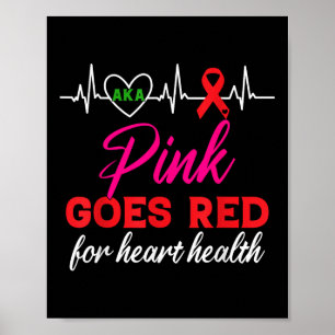 AKA roze gaat rood voor hartgezondheidsbewustzijn Poster