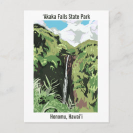 Akaka Falls Hawaii Waterfall Tropical Landscape  Briefkaart
