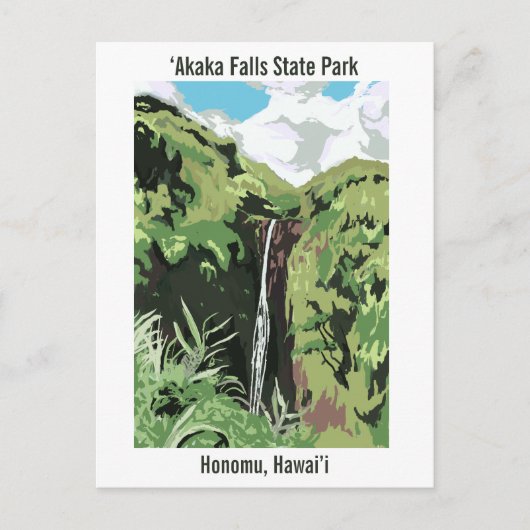 Akaka Falls Hawaii Waterfall Tropical Landscape  Briefkaart (Voorkant)