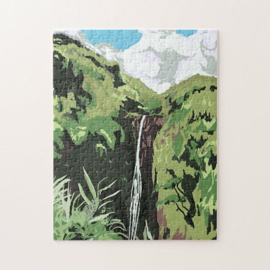 Akaka Falls Hawaii Waterfall Tropical Landscape Legpuzzel (Verticaal)