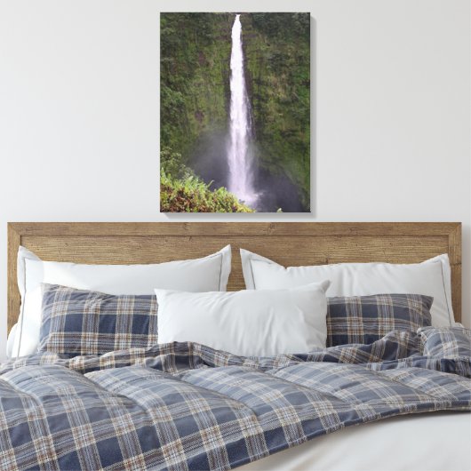Akaka Herfsten Waterval in Hawaï Canvas Afdruk (Insitu (Slaapkamer))