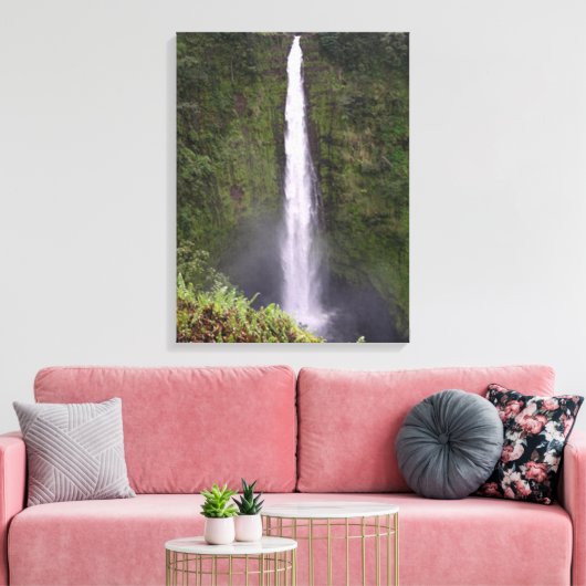 Akaka Herfsten Waterval in Hawaï Canvas Afdruk (Insitu (Woonkamer))