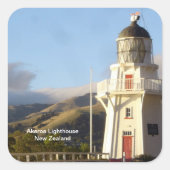 Akaroa Lighthouse, Nieuw-Zeeland Vierkante Sticker (Voorkant)