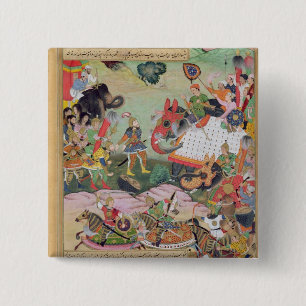 Akbar ontvangt de vaten en standaarden die zijn va vierkante button 5,1 cm