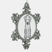 Akbash Dog Cartoon Tin Sneeuwvlok Ornament (Links)