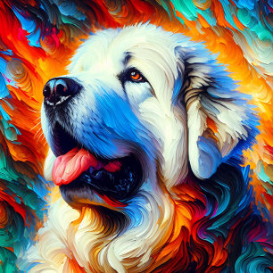 Akbash-hond Acrylprint Kleurrijk Levendig Legpuzzel