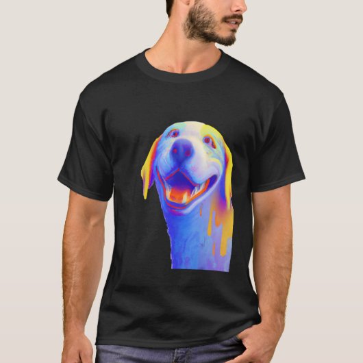 Akbash puppy briljant gekleurd hondenportret t-shirt (Voorkant)