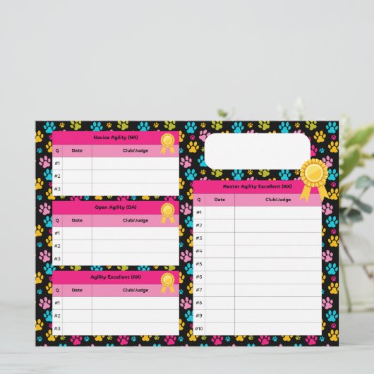 AKC Agility en Jumper Master Titles Tracker Kaart (Staand voorkant)