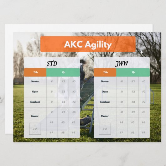 AKC Agility Master STD & JWW Titels Tracker (Voorkant / Achterkant)