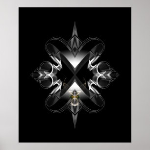 Akcenccured Emblem on Black op Xzendor7 Poster
