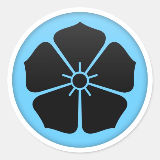 Akechi Clan Kamon Ronde Sticker (Voorkant)