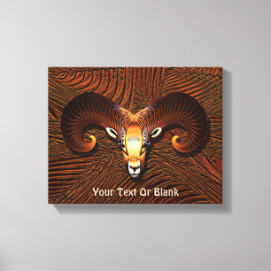 Akedah - Fractal Ram's hoofd Canvas Afdruk