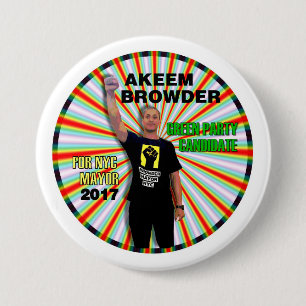 Akeem Browder voor de burgemeester van NYC Ronde Button 7,6 Cm