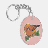 Akepa Hawaii Forest Bird Sleutelhanger (Voorkant Links)