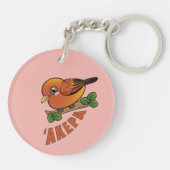 Akepa Hawaii Forest Bird Sleutelhanger (Achterkant)