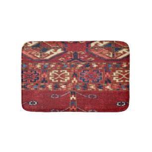 Akhal Oasis Red Band Blue Star Medallion Badmat