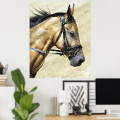Akhal-Teke Horse Portrait Poster Imprimer (Bureau à domicile)