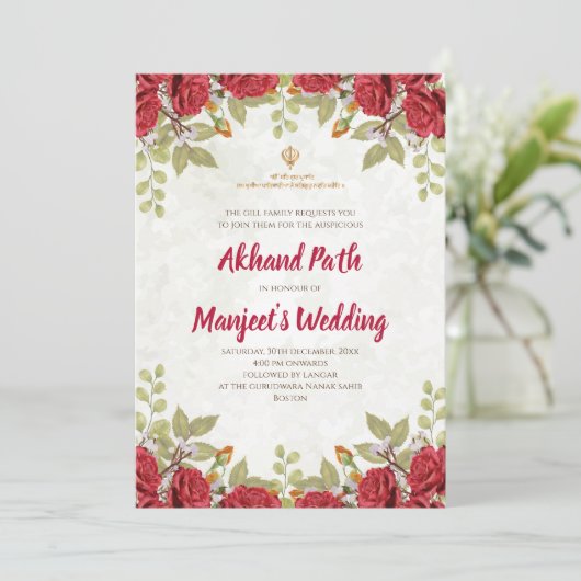 Akhand Path invitations & Sri Sukhmani path invita (Debout devant)