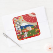 AKI - Chow stickers- kies maat Vierkante Sticker (Envelop)