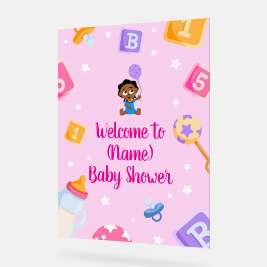 Akili en mij Baby shower Acryl Bord (Hoek)