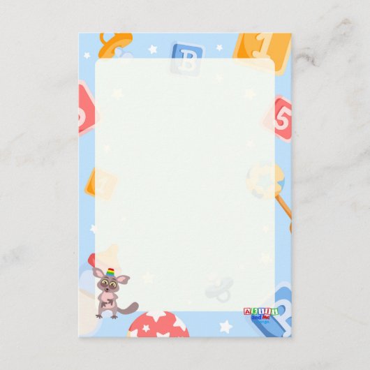 Akili en mij Baby shower Informatiekaartje (Voorkant)