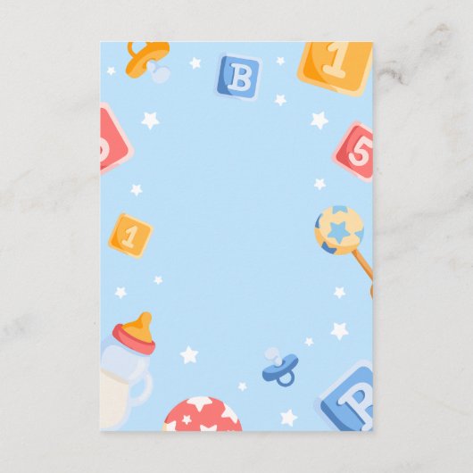 Akili en mij Baby shower Informatiekaartje (Achterkant)