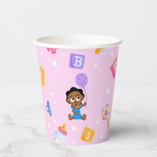 Akili en vrienden Baby shower Paper Cup Papieren Bekers (Voorkant)