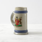 Akins Clan Crest & Coat of Arms Ceramic Stein Bierpul (Voorkant links)