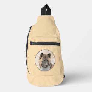 Akita Amerikaanse Japanse Inu Sable Schilderij Hon Sling Bag