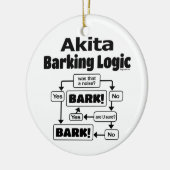 Akita Barking Logic Keramisch Ornament (Links)