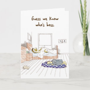 Akita Bossy Dog - Funny Birthday Card Kaart