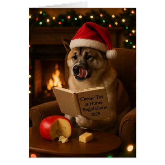 Akita 'Cheese Tax' Christmas card (Devant)