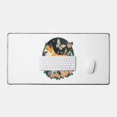 Akita Chien avec Fleur et T-shirt Papillon (Clavier et souris)