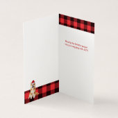 Akita Christmas Dog with Holiday Red Buffalo Plaid (Inside)