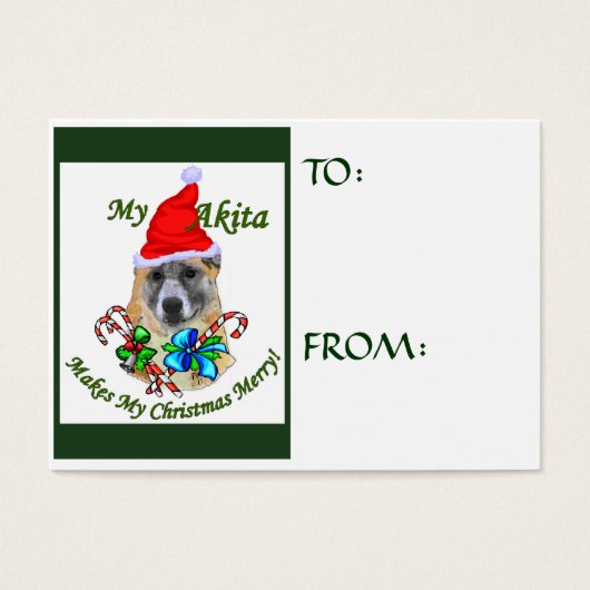 Akita Christmas Gifts Name Tags (Devant)