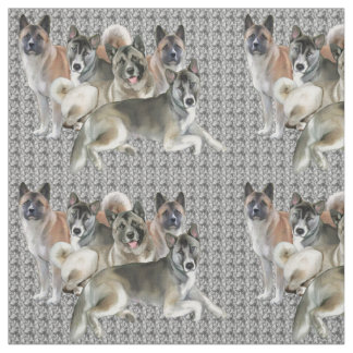 Akita Collage Fabric Stof