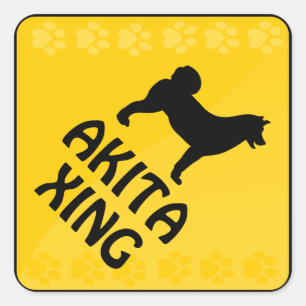 Akita Crossing [Xing] Vierkante Sticker
