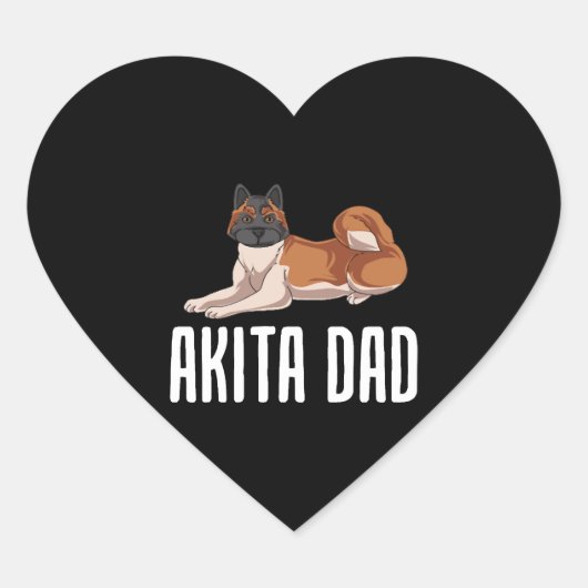 Akita Dad Hart Sticker (Voorkant)